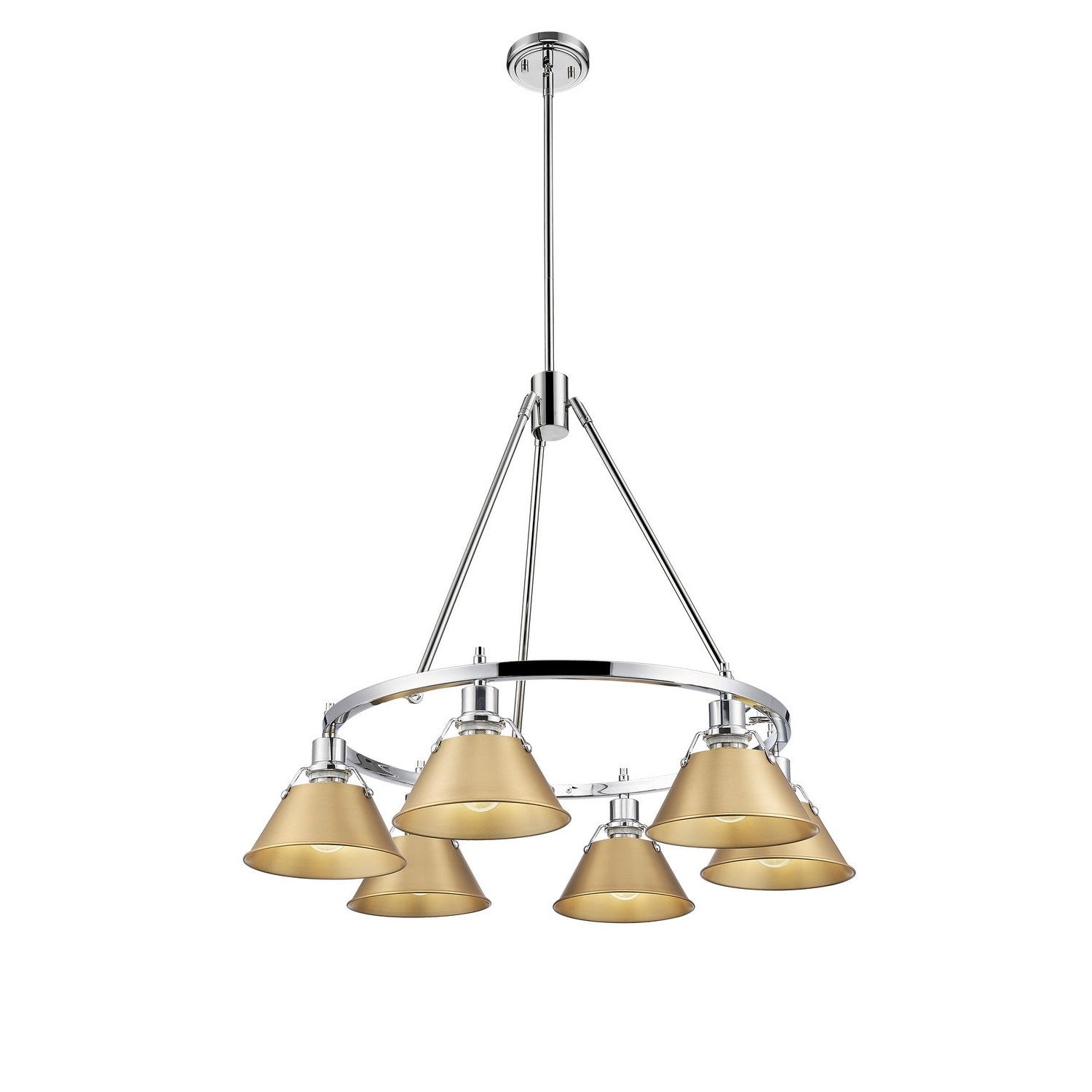 Golden - 3306-6 CH-BCB - Six Light Chandelier - Orwell - Chrome