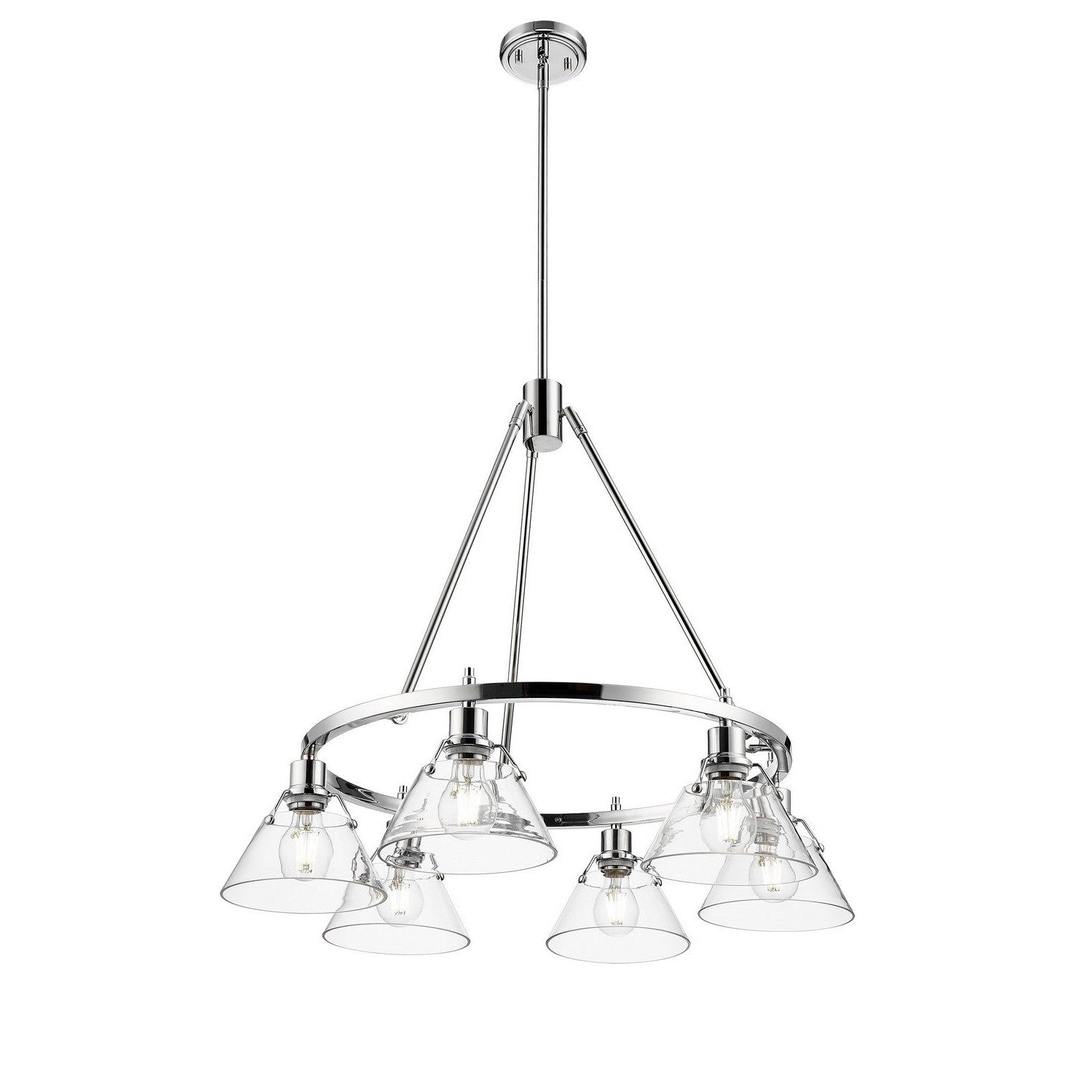 Golden - 3306-6 CH-CLR - Six Light Chandelier - Orwell - Chrome