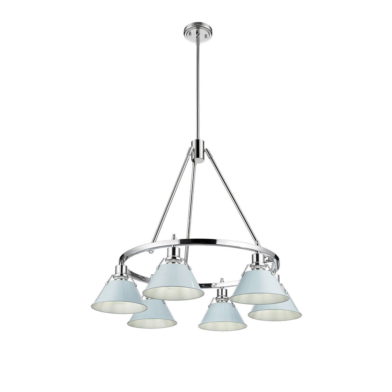 Golden - 3306-6 CH-DB - Six Light Chandelier - Orwell - Chrome