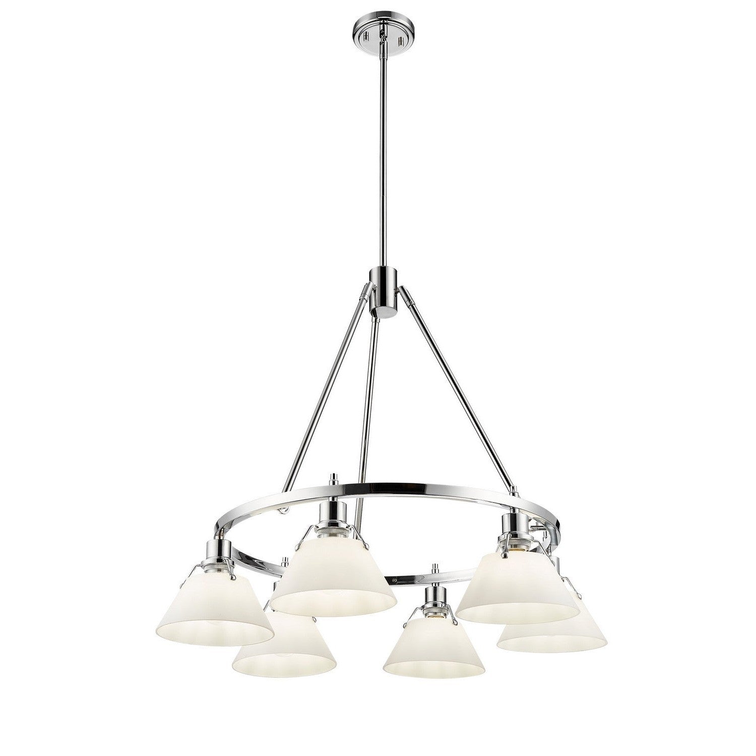 Golden - 3306-6 CH-OP - Six Light Chandelier - Orwell - Chrome
