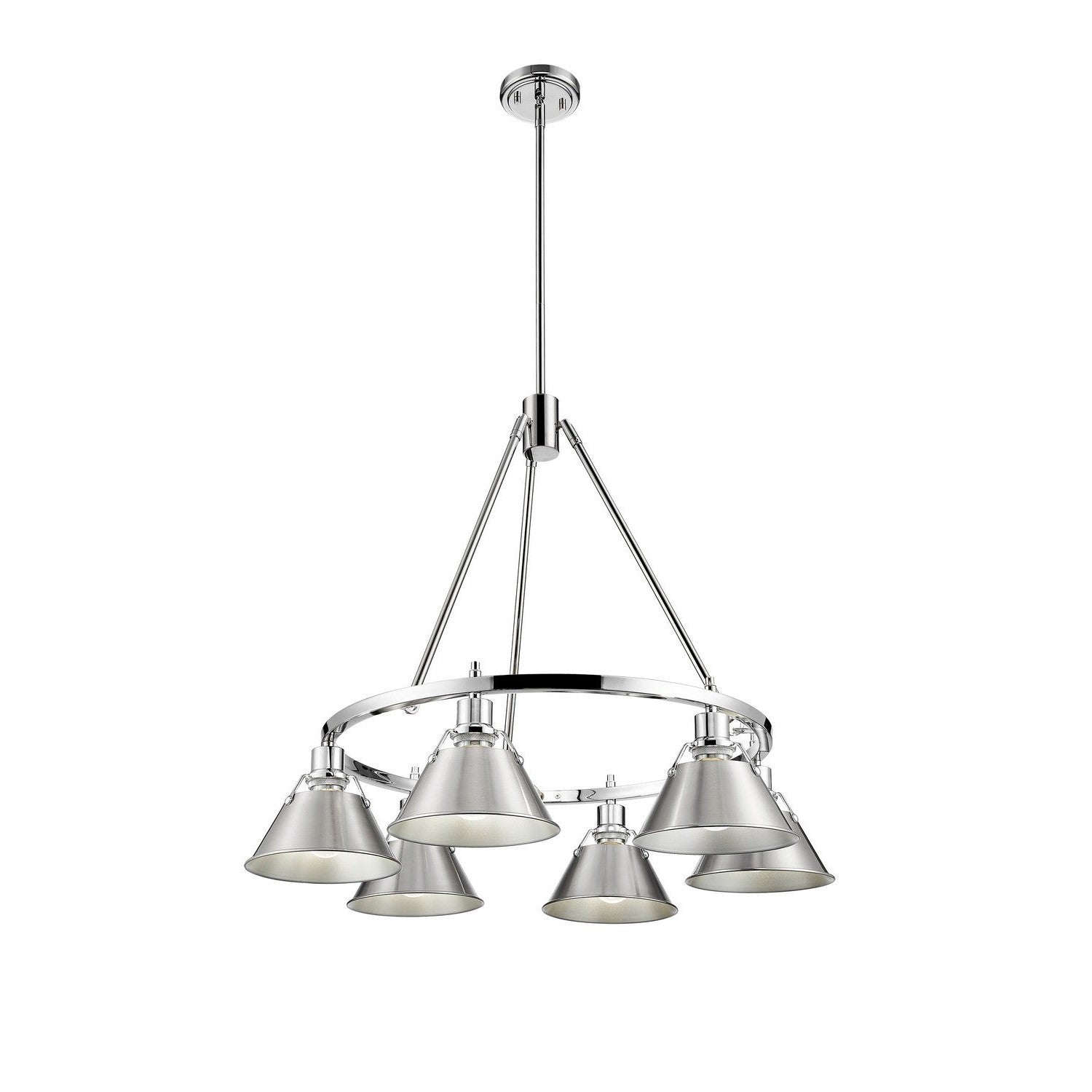 Golden - 3306-6 CH-PW - Six Light Chandelier - Orwell - Chrome