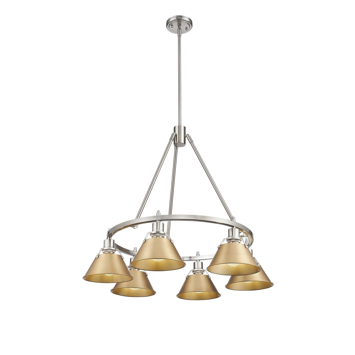 Golden - 3306-6 PW-BCB - Six Light Chandelier - Orwell - Pewter
