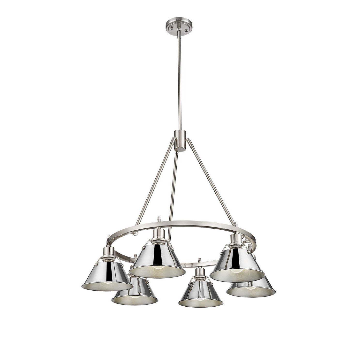 Golden - 3306-6 PW-CH - Six Light Chandelier - Orwell - Pewter