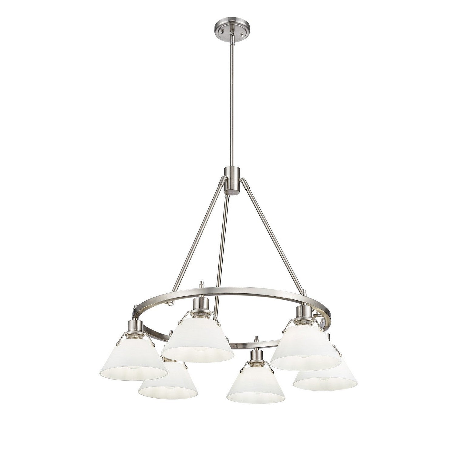 Golden - 3306-6 PW-OP - Six Light Chandelier - Orwell - Pewter