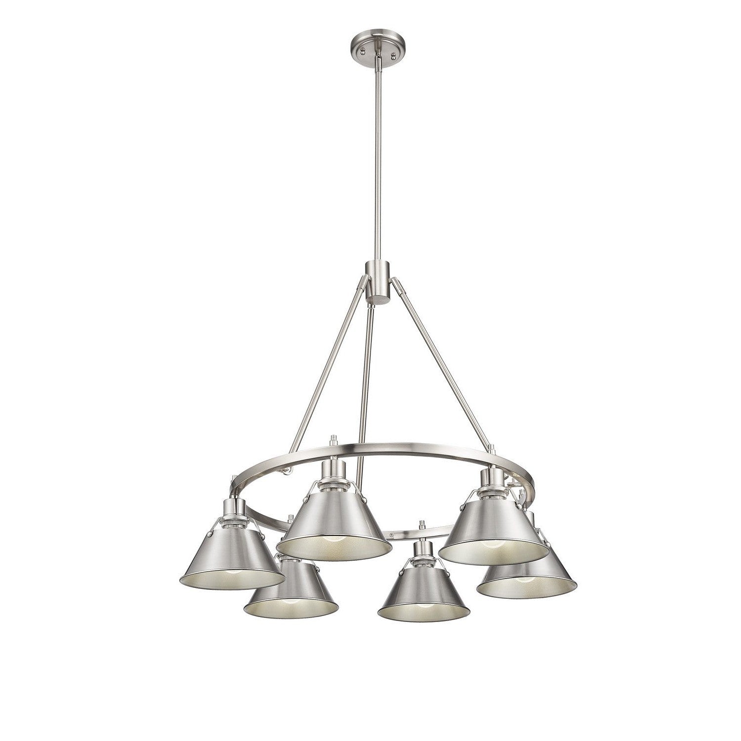 Golden - 3306-6 PW-PW - Six Light Chandelier - Orwell - Pewter