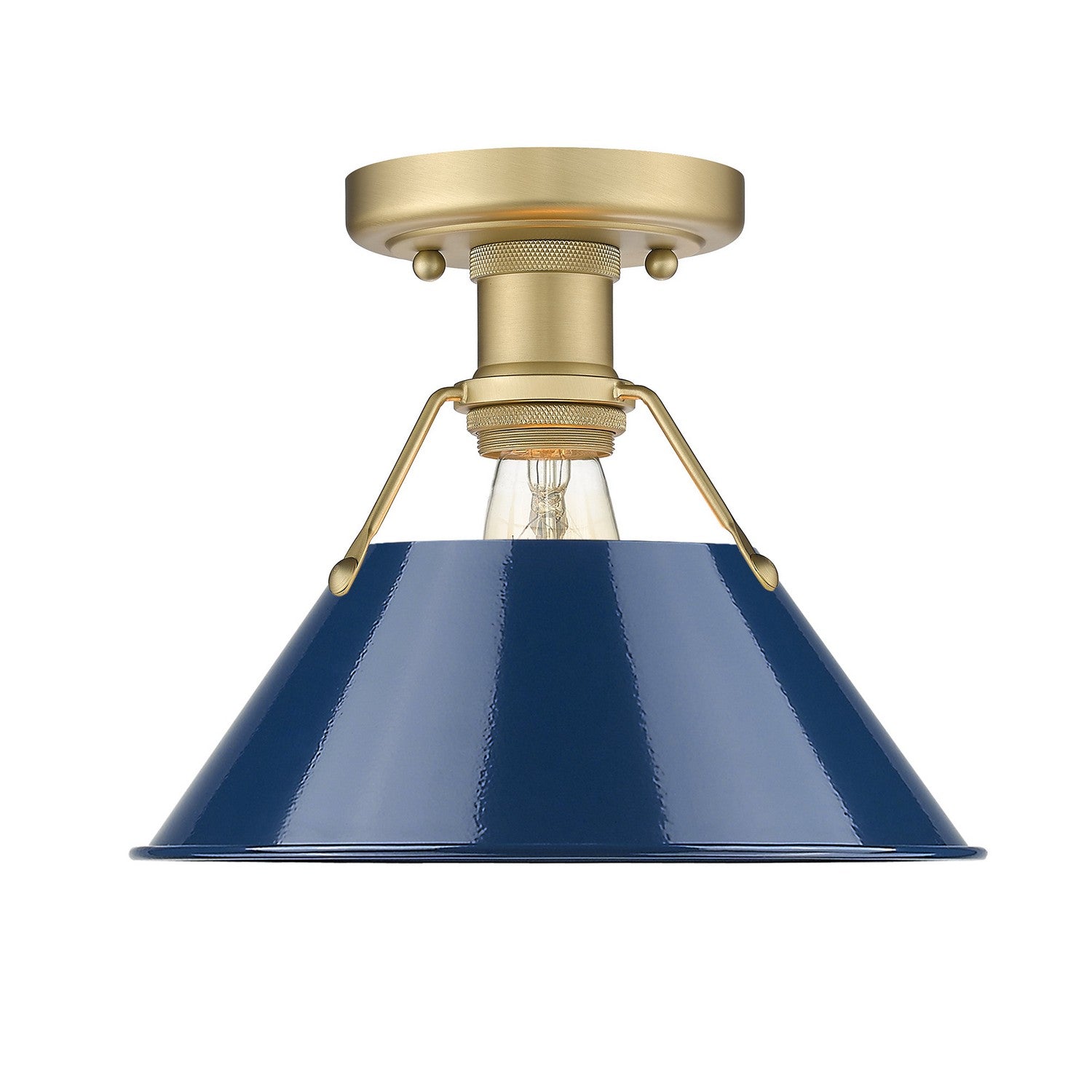 Golden - 3306-FM BCB-NVY - One Light Flush Mount - Orwell - Brushed Champagne Bronze