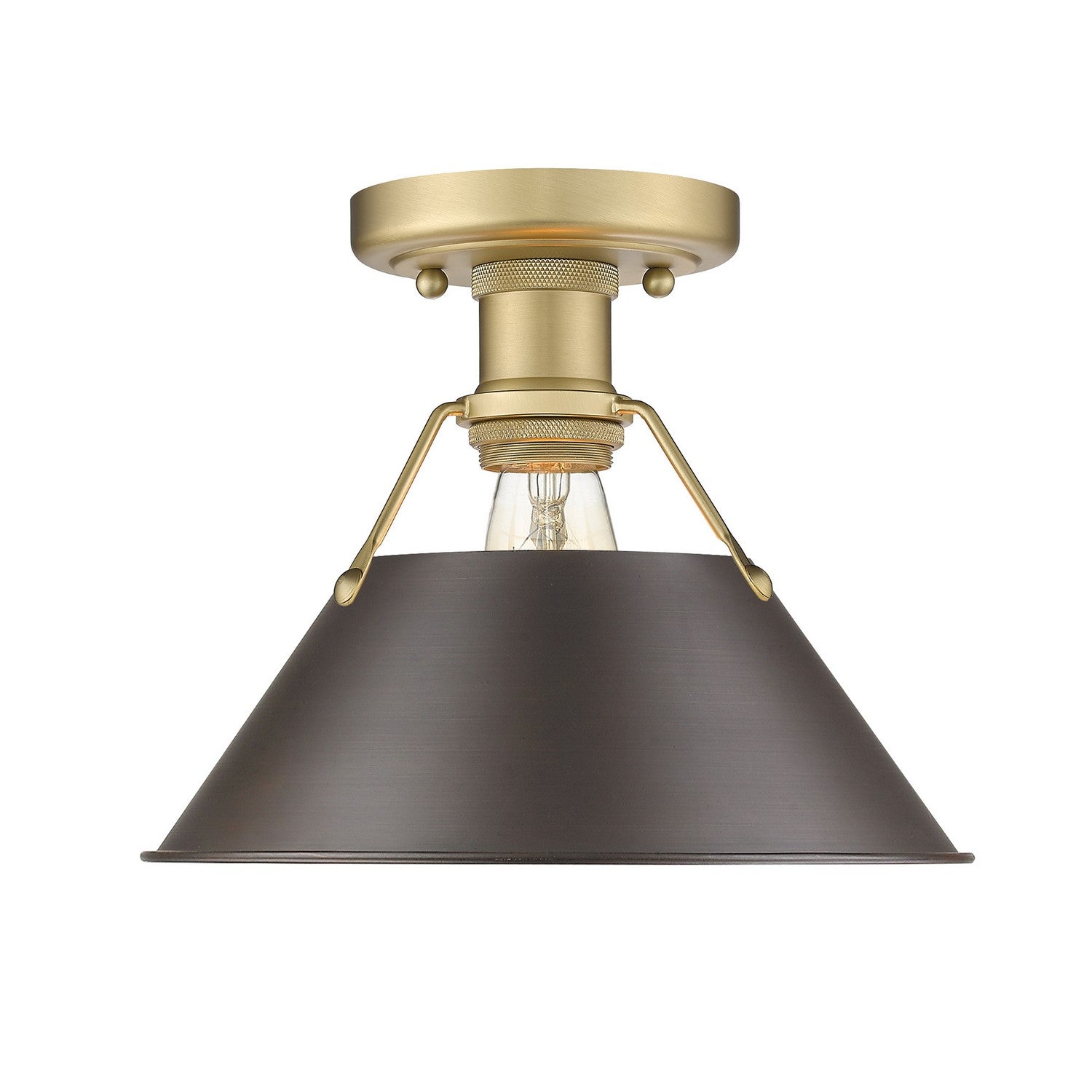 Golden - 3306-FM BCB-RBZ - One Light Flush Mount - Orwell - Brushed Champagne Bronze