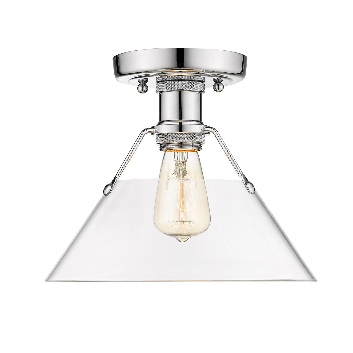 Golden - 3306-FM CH-CLR - One Light Flush Mount - Orwell - Chrome