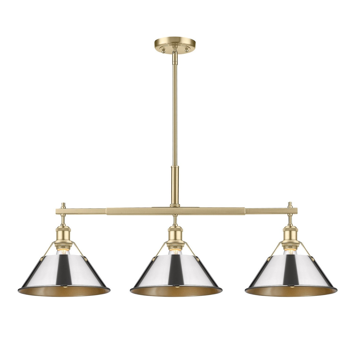Golden - 3306-LP BCB-CH - Three Light Linear Pendant - Orwell - Brushed Champagne Bronze