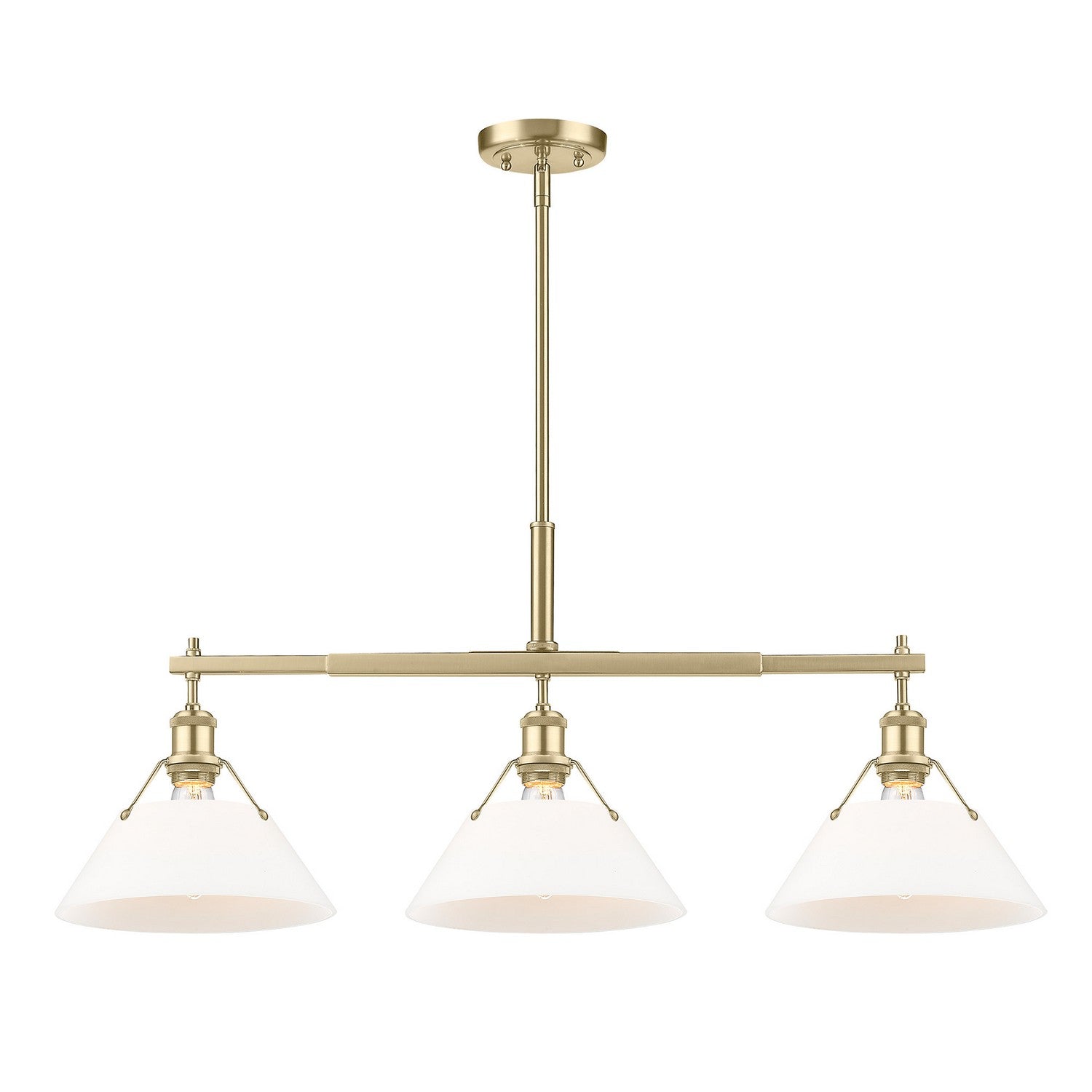 Golden - 3306-LP BCB-OP - Three Light Linear Pendant - Orwell - Brushed Champagne Bronze