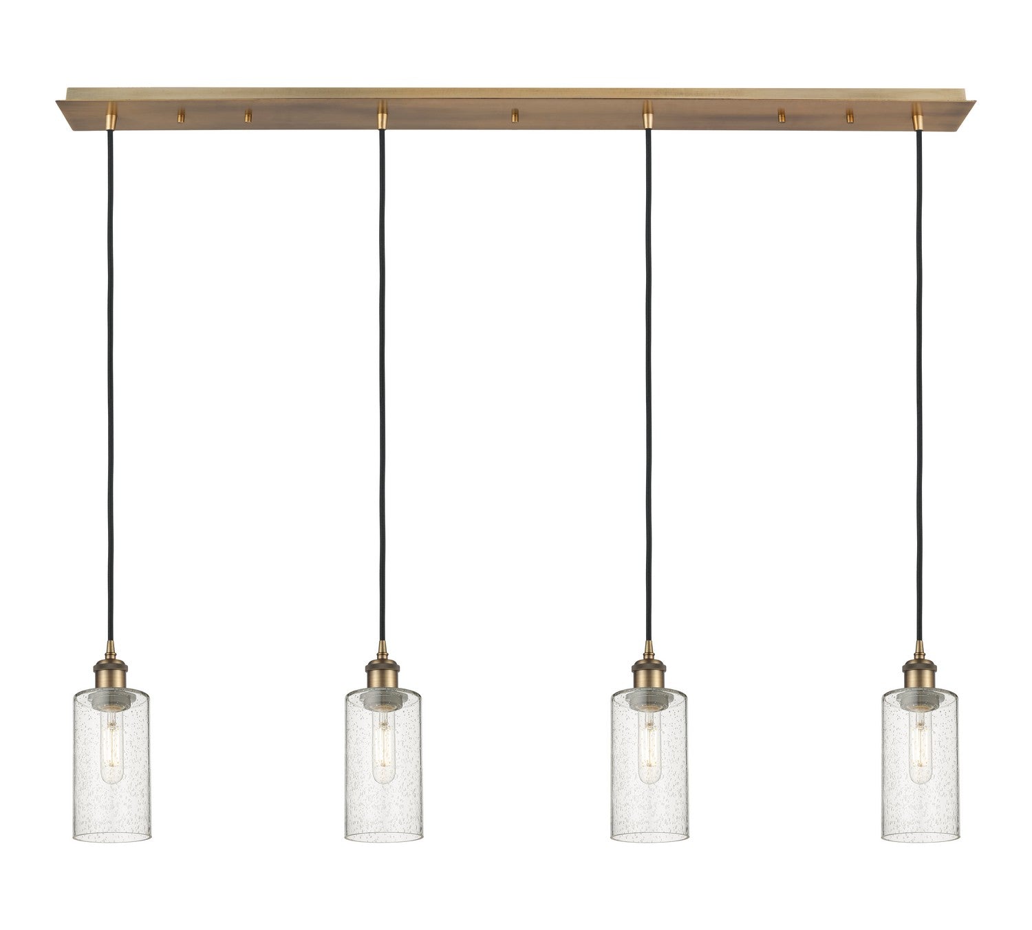 Innovations - 124B-4P-BB-G434-7SDY - Four Light Linear Pendant - Downtown Urban - Brushed Brass