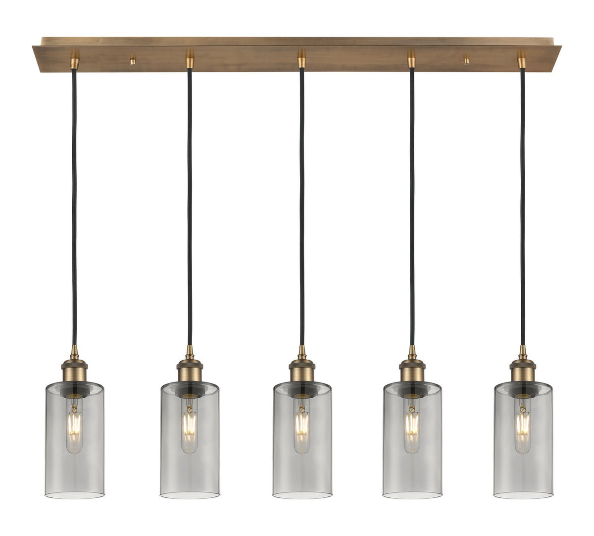 Innovations - 125B-5P-BB-G434-7SM - Five Light Linear Pendant - Downtown Urban - Brushed Brass
