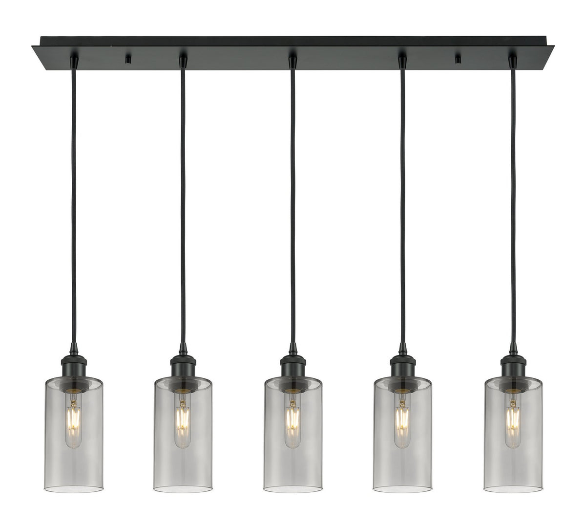 Innovations - 125B-5P-BK-G434-7SM - Five Light Linear Pendant - Downtown Urban - Matte Black