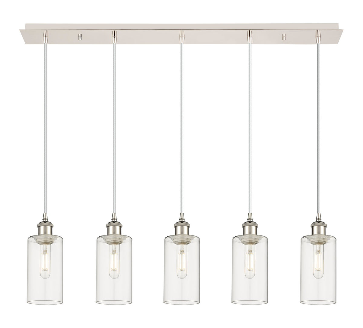 Innovations - 125B-5P-PN-G434-7CL - Five Light Linear Pendant - Downtown Urban - Polished Nickel