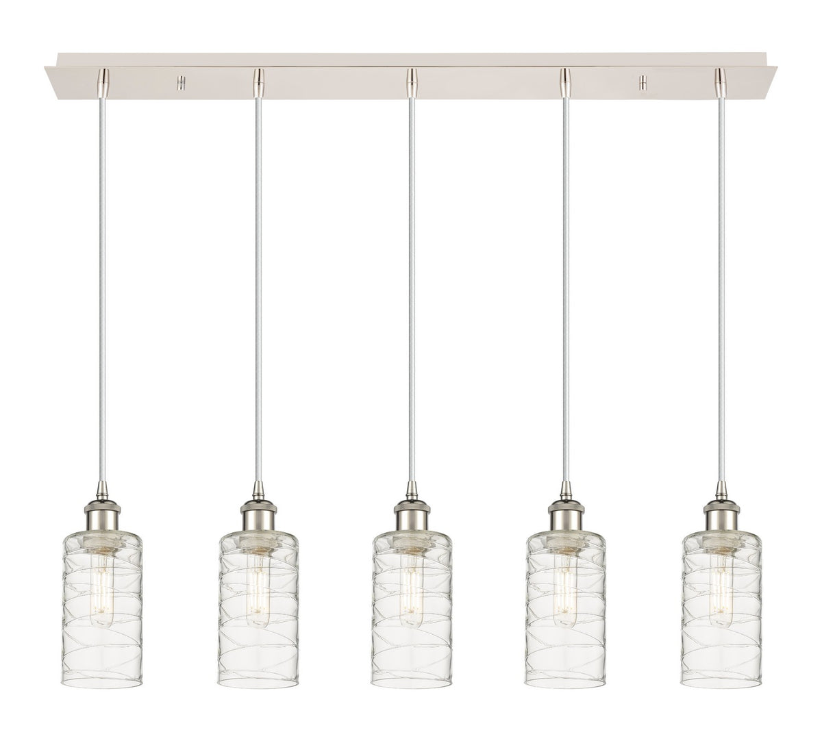 Innovations - 125B-5P-PN-G434-7DE - Five Light Linear Pendant - Downtown Urban - Polished Nickel