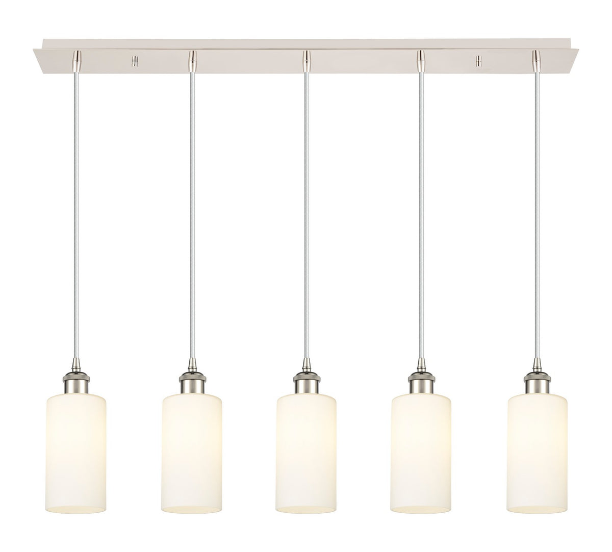 Innovations - 125B-5P-PN-G434-7WH - Five Light Linear Pendant - Downtown Urban - Polished Nickel