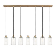 Innovations - 127B-7P-BB-G434-7CL - Seven Light Linear Pendant - Downtown Urban - Brushed Brass