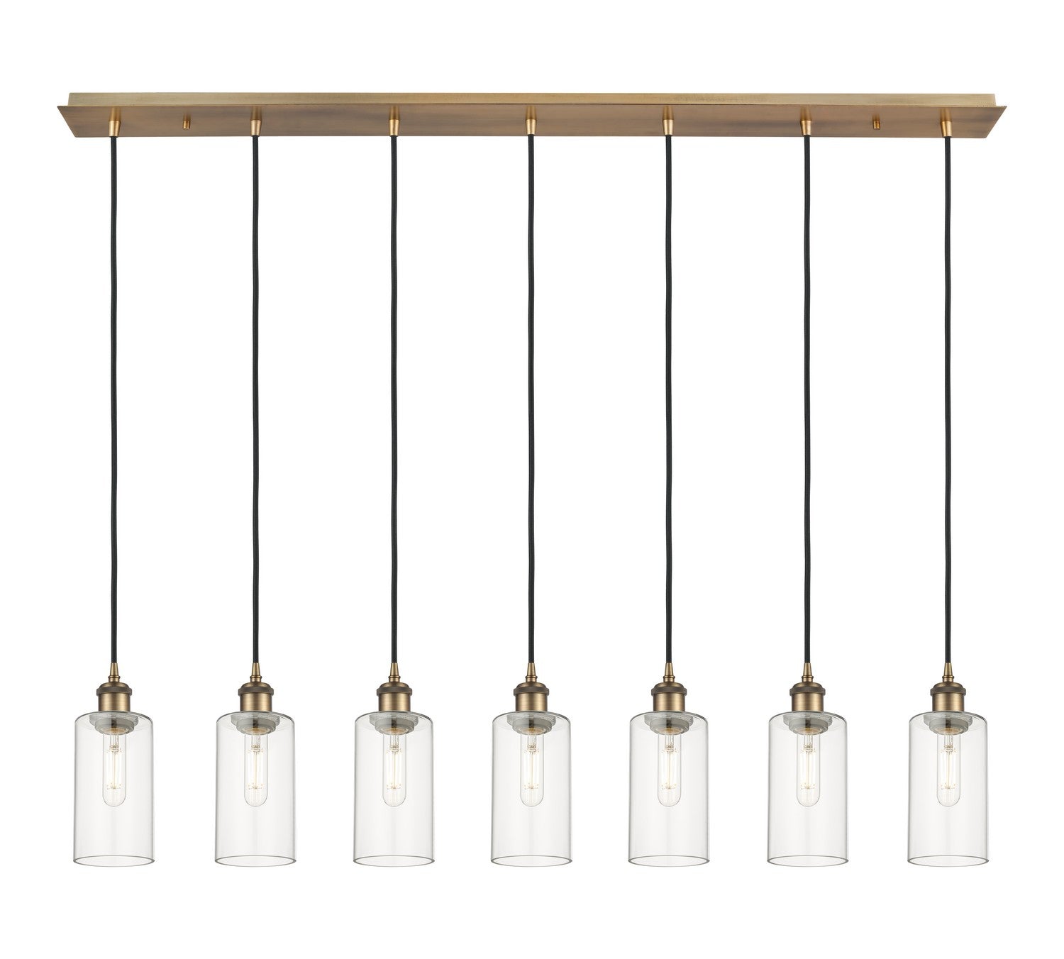 Innovations - 127B-7P-BB-G434-7CL - Seven Light Linear Pendant - Downtown Urban - Brushed Brass