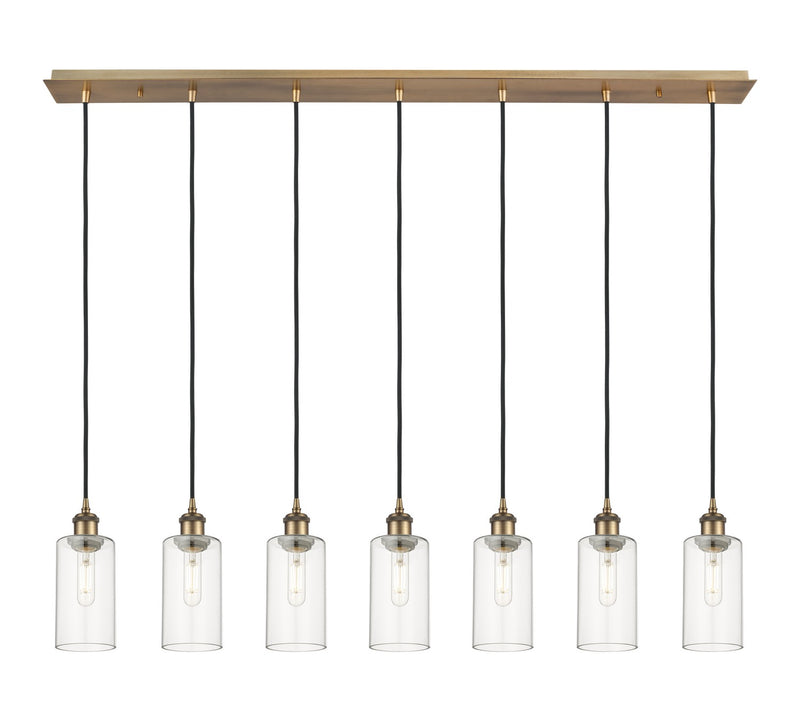 Innovations - 127B-7P-BB-G434-7CL - Seven Light Linear Pendant - Downtown Urban - Brushed Brass