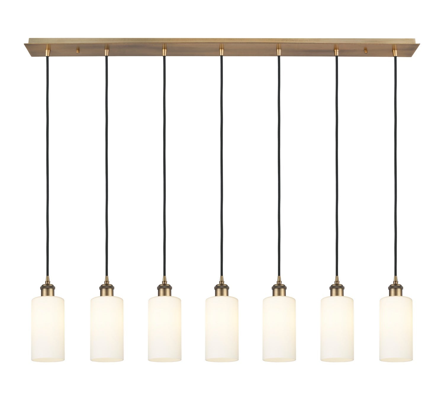 Innovations - 127B-7P-BB-G434-7WH - Seven Light Linear Pendant - Downtown Urban - Brushed Brass
