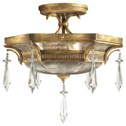 Fine Art Handcrafted Lighting - 569840ST - Three Light Semi-Flush Mount - Monte Carlo - Gold