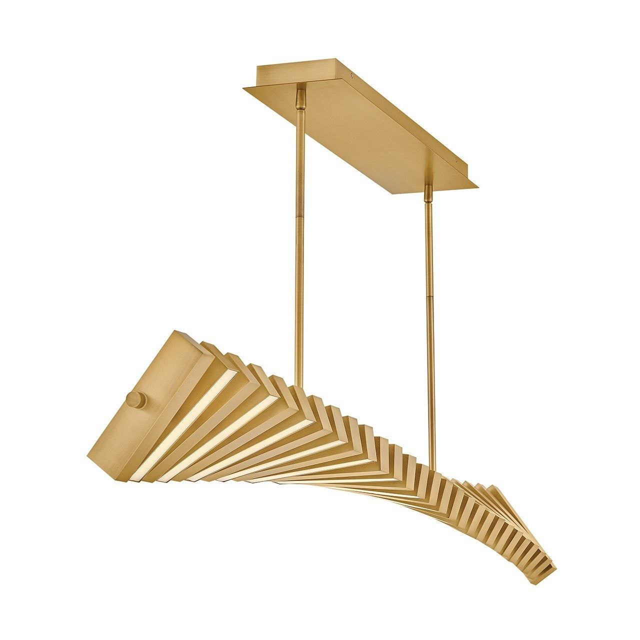 Fredrick Ramond - FR42456LCB - LED Linear Chandelier - Stitch - Lacquered Brass