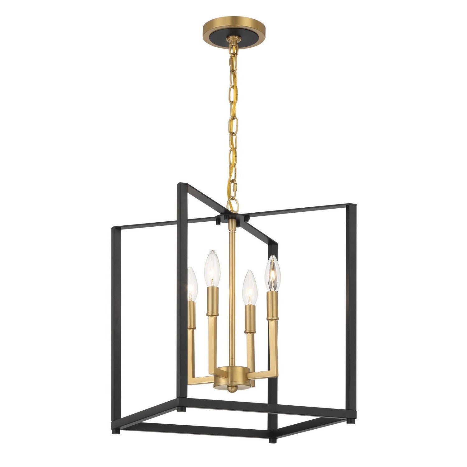 Minka-Lavery - 1464-883 - Four Light Pendant - Colwick - Coal Black & Signature Brass