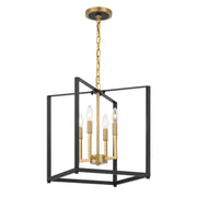 Minka-Lavery - 1464-883 - Four Light Pendant - Colwick - Coal Black & Signature Brass