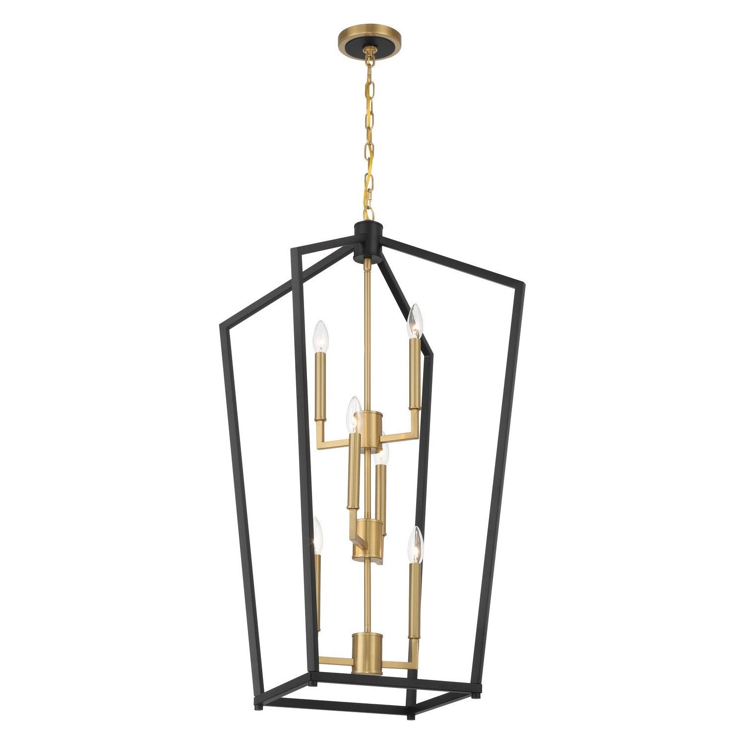 Minka-Lavery - 1465-883 - Six Light Pendant - Colwick - Coal Black & Signature Brass