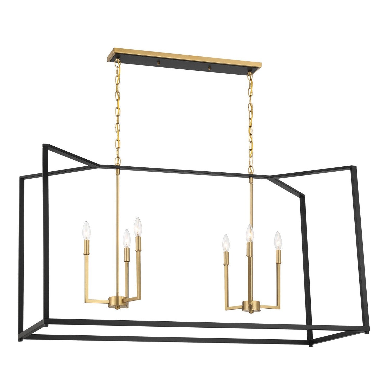 Minka-Lavery - 1466-883 - Six Light Island Chandelier - Colwick - Coal Black & Signature Brass