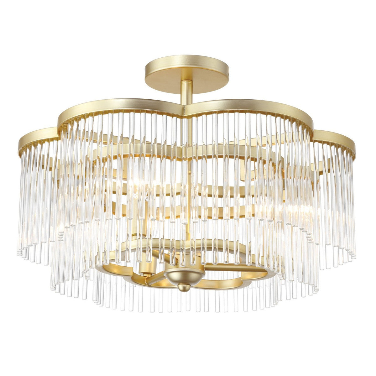 Minka-Lavery - 5454-856 - Three Light Semi-Flush - Azura - Heirloom Brass