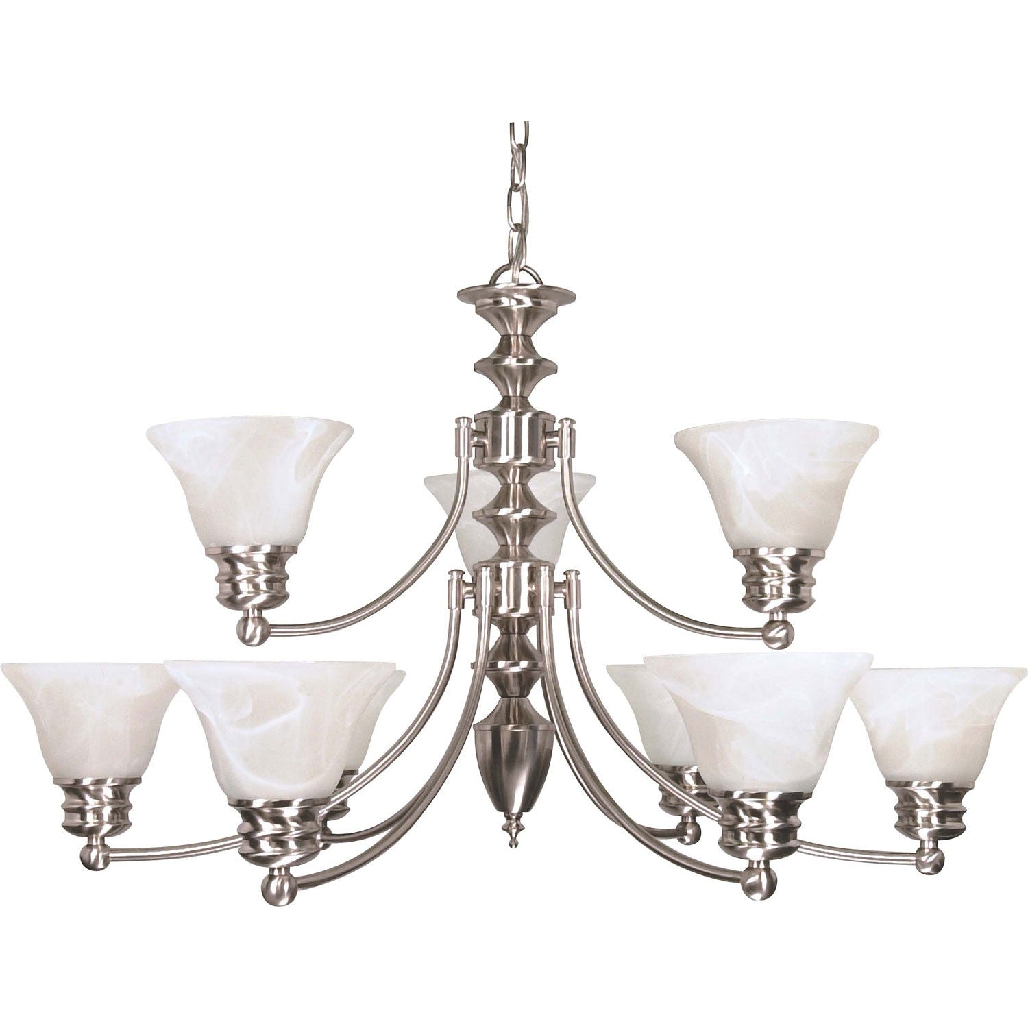 Nuvo Lighting - 60-360 - Nine Light Chandelier - Empire - Brushed Nickel