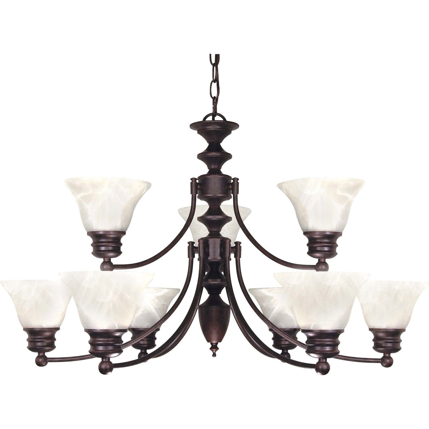 Nuvo Lighting - 60-362 - Nine Light Chandelier - Empire - Old Bronze