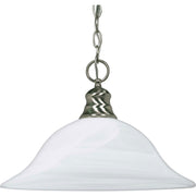 Nuvo Lighting - 60-390 - One Light Pendant - Alabaster Glass Hanging Dome - Brushed Nickel