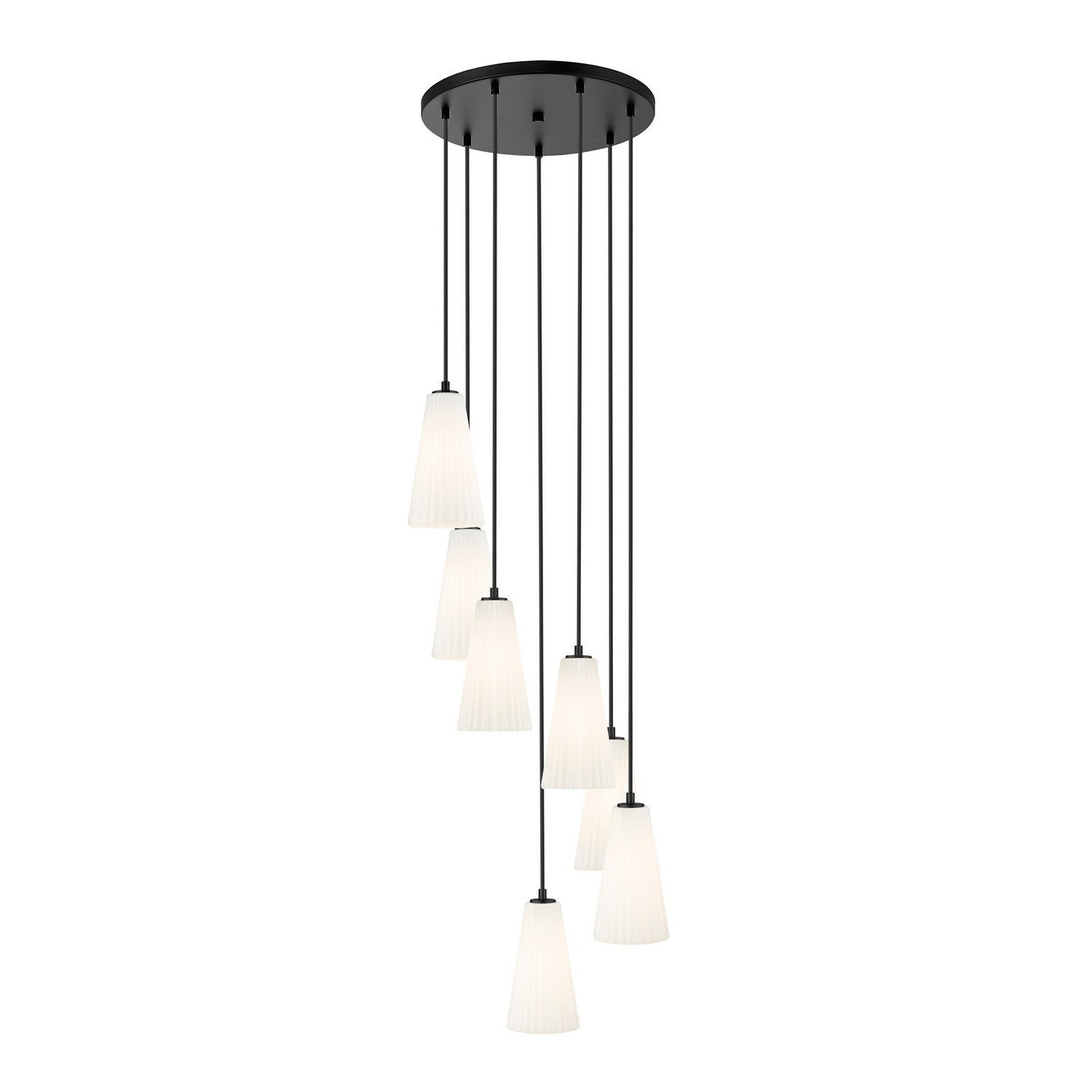 Z-Lite - 3043P6-7R-MB - Seven Light Chandelier - Farrell - Matte Black