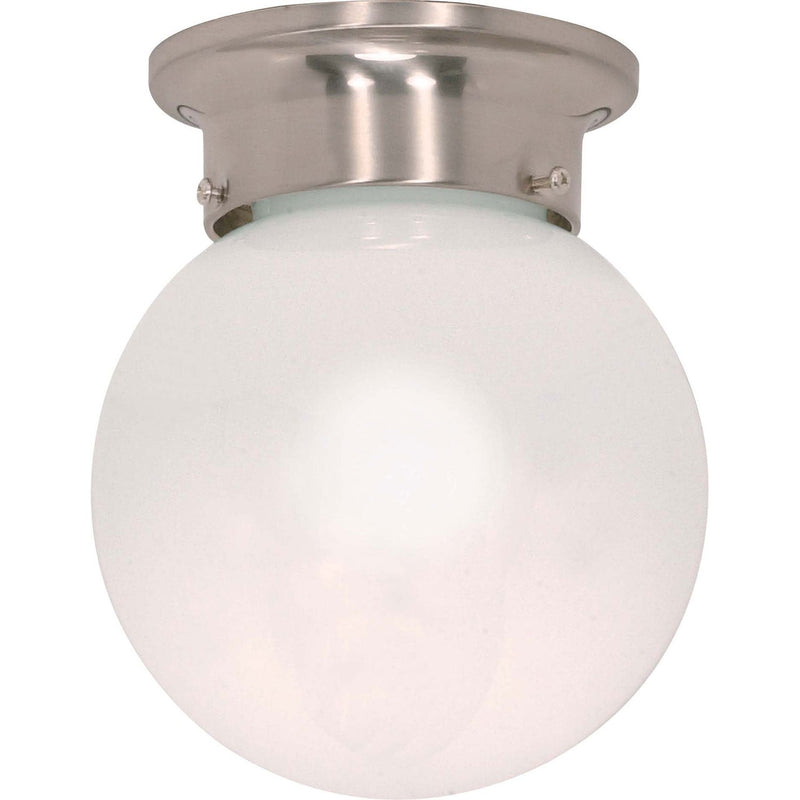 Nuvo Lighting - 60-245 - One Light Flush Mount - 6 White Ball - Brushed Nickel