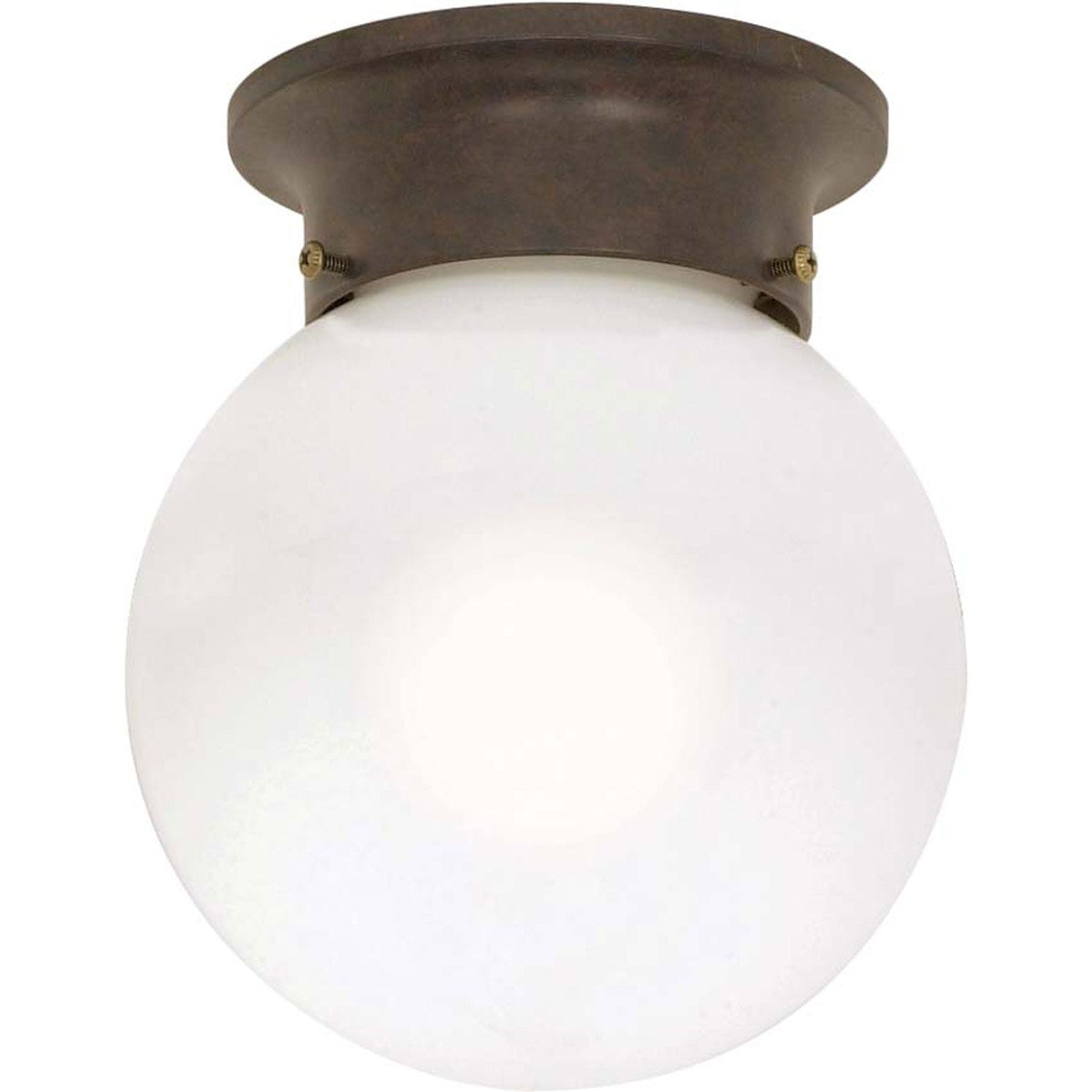 Nuvo Lighting - 60-247 - One Light Flush Mount - 6 White Ball - Old Bronze