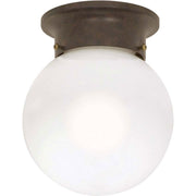 Nuvo Lighting - 60-247 - One Light Flush Mount - 6 White Ball - Old Bronze
