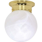 Nuvo Lighting - 60-255 - One Light Flush Mount - 6 Alabaster Ball - Polished Brass