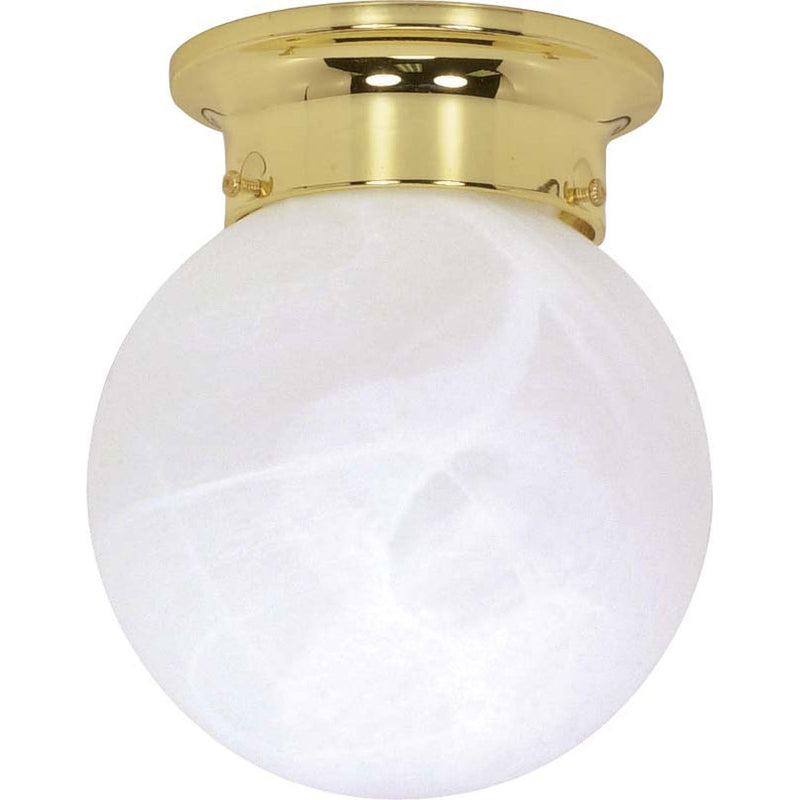Nuvo Lighting - 60-255 - One Light Flush Mount - 6 Alabaster Ball - Polished Brass