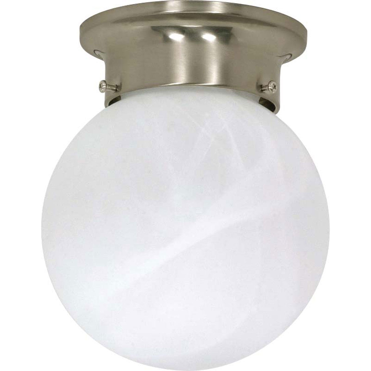 Nuvo Lighting - 60-257 - One Light Flush Mount - 6 Alabaster Ball - Brushed Nickel
