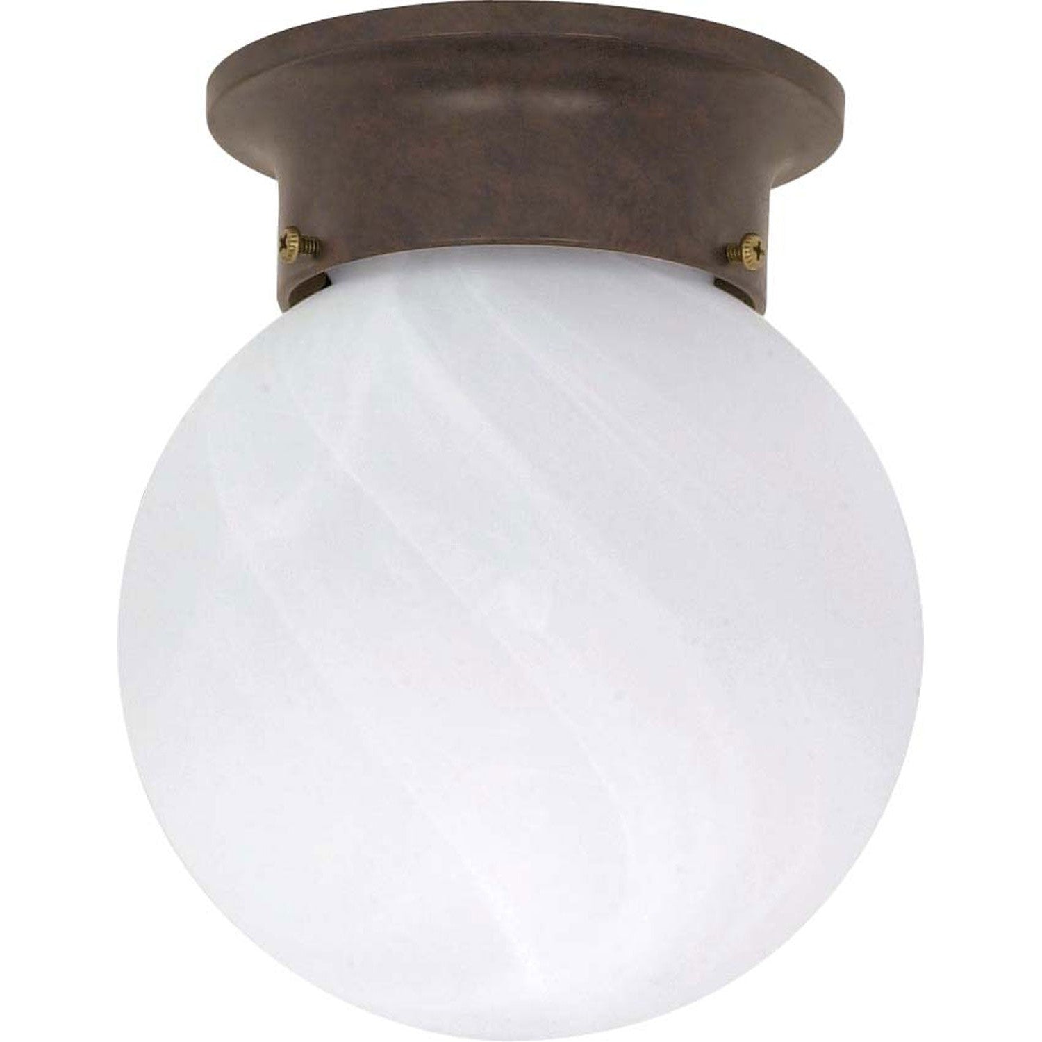 Nuvo Lighting - 60-259 - One Light Flush Mount - 6 Alabaster Ball - Old Bronze