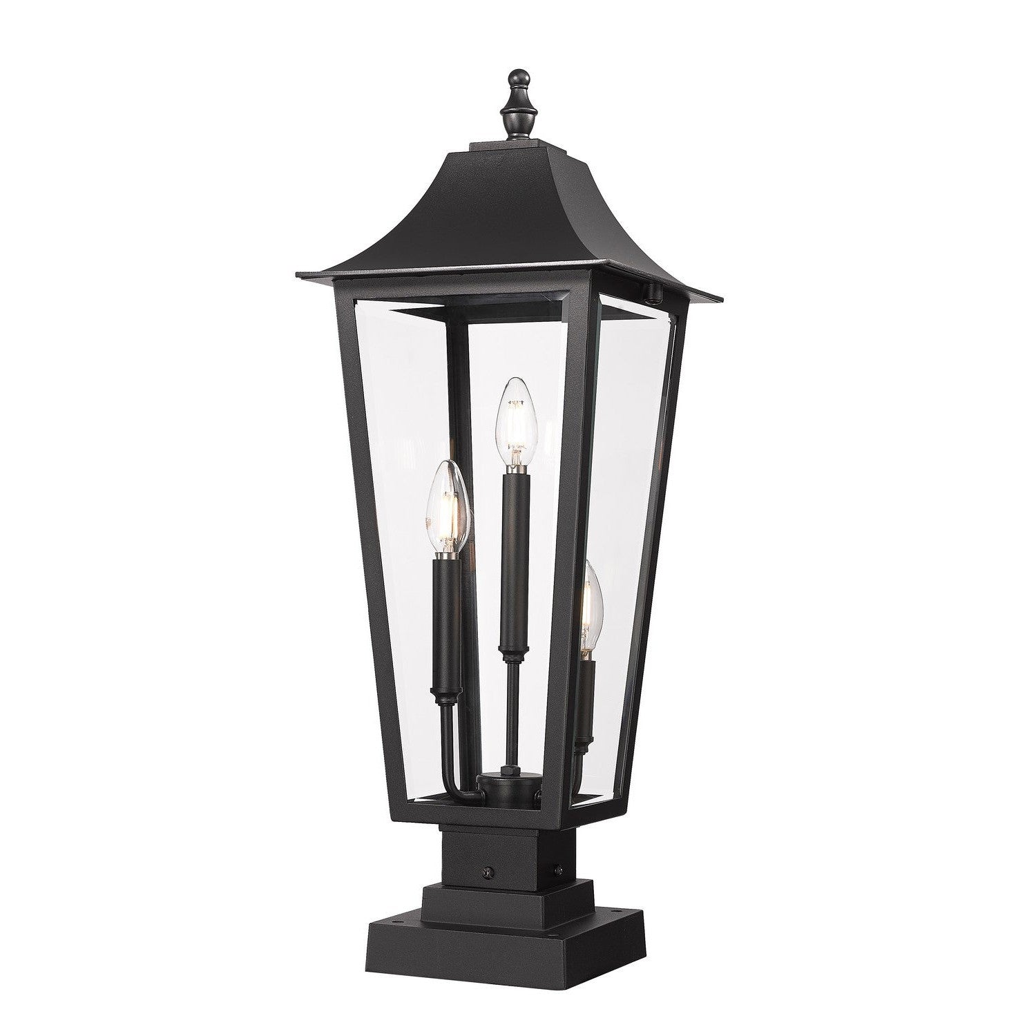 Z-Lite - 5008PHBS-SQPM-BK - Three Light Outdoor Pier Mounted Fixture - Gannon - Black