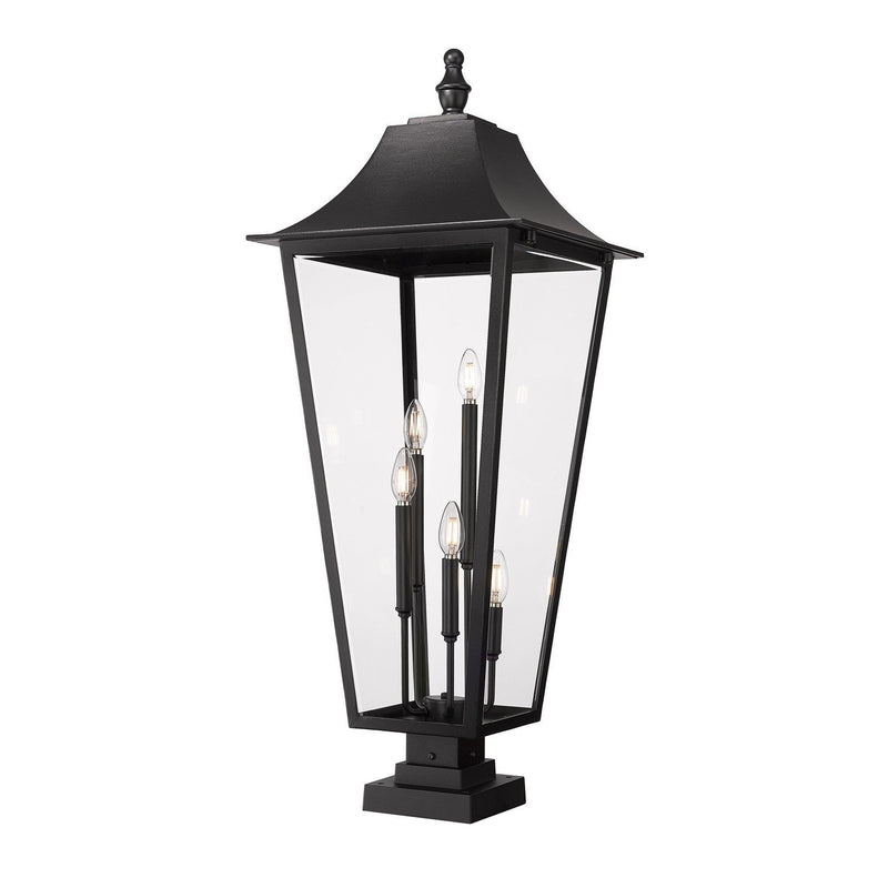 Z-Lite - 5008PHXXLS-SQPM-BK - Five Light Outdoor Pier Mounted Fixture - Gannon - Black