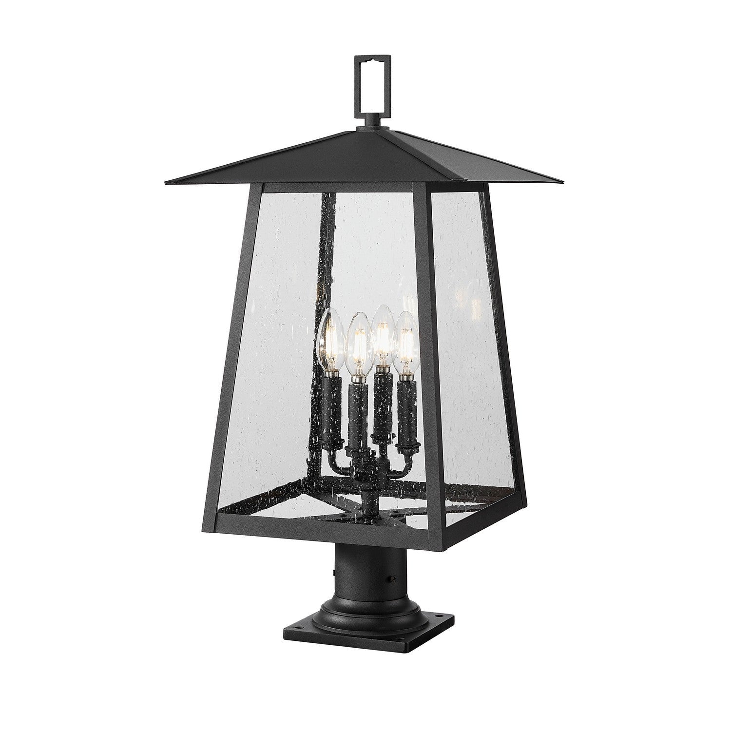 Z-Lite - 5015PHBR-533PM-BK - Four Light Outdoor Pier Mounted Fixture - Rainer - Black