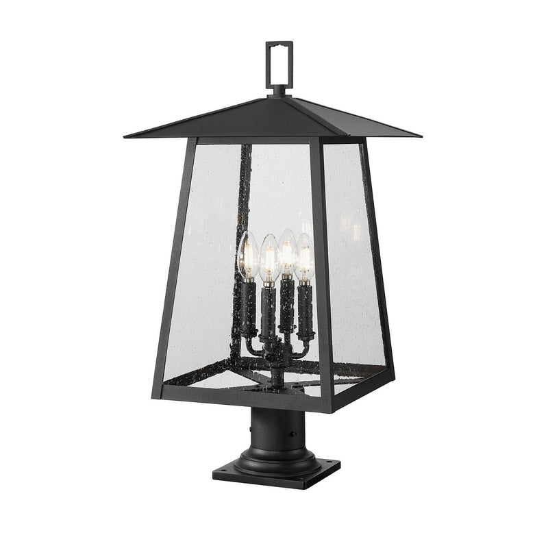 Z-Lite - 5015PHBR-533PM-BK - Four Light Outdoor Pier Mounted Fixture - Rainer - Black