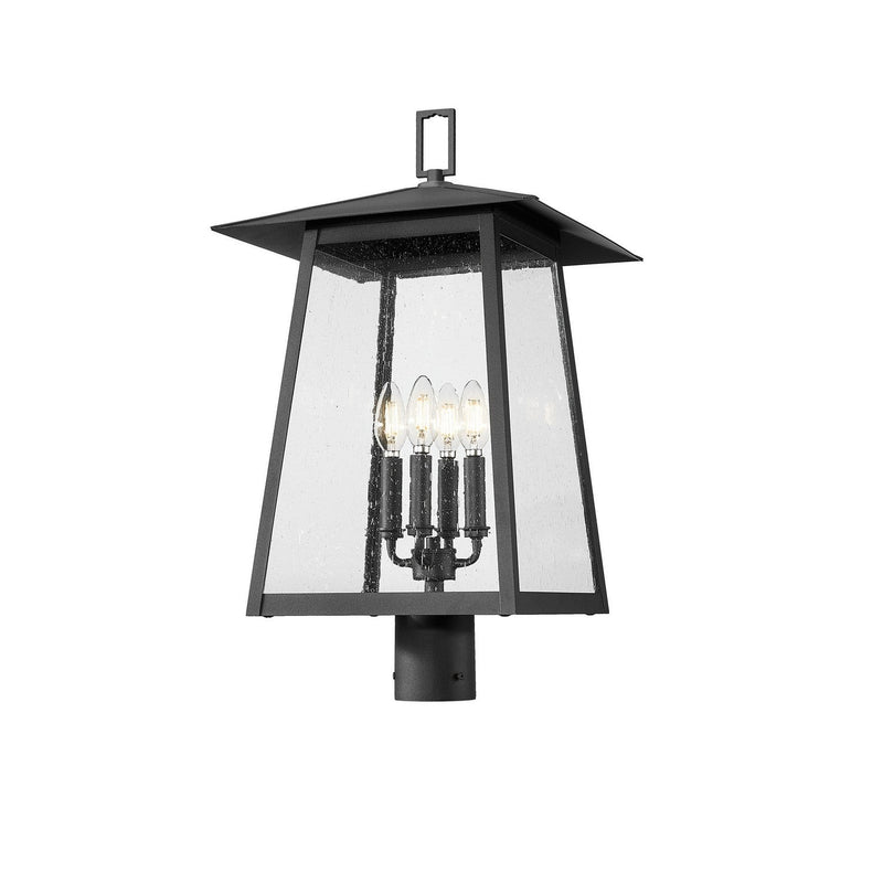 Z-Lite - 5015PHBR-BK - Four Light Outdoor Post Mount Fixture - Rainer - Black