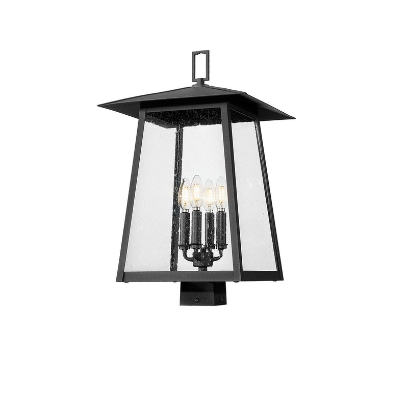 Z-Lite - 5015PHBS-BK - Four Light Outdoor Post Mount Fixture - Rainer - Black