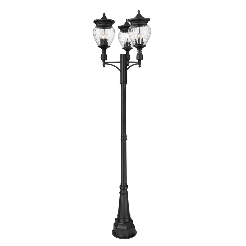 Z-Lite - 5016PHBR-3-564P-BK - Four Light Outdoor Post Mounted Fixture - Davina - Black
