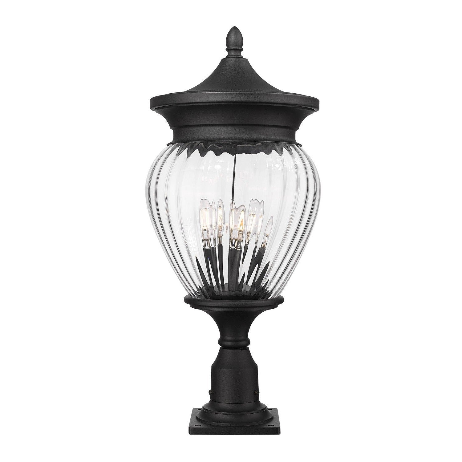 Z-Lite - 5016PHBR-533PM-BK - Four Light Outdoor Pier Mounted Fixture - Davina - Black